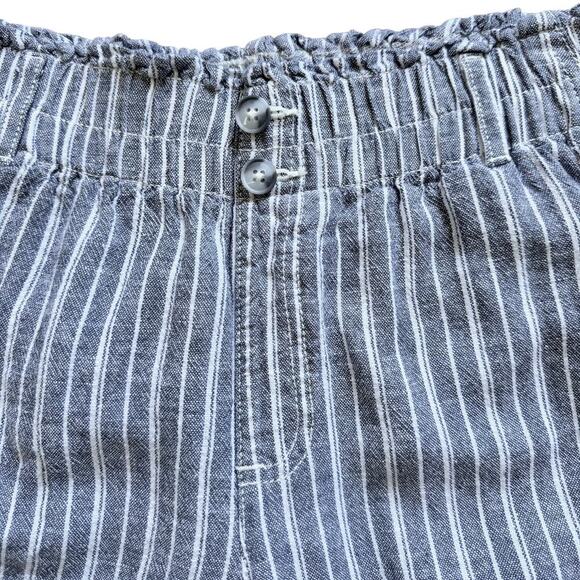 Briggs Striped Stretch Waistband Linen Blend Straight Leg Pull On Pants Size M - Picture 8 of 11